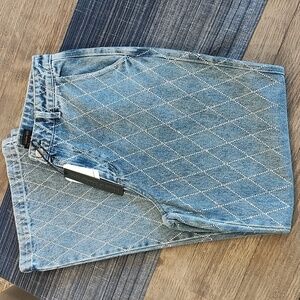 New House of Harlow Denim Wide Leg Size 28